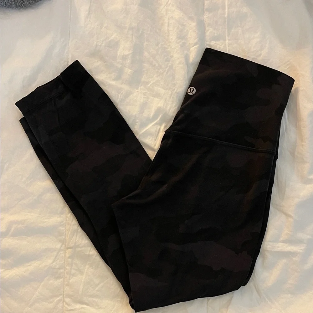 lululemon athletica Black Camouflage Cropped Pants - 22”